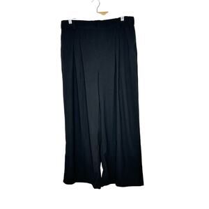 NWT Halara Womens Pleated Wide Leg‎ Pant XL Pockets Pull On Stretch Career Black